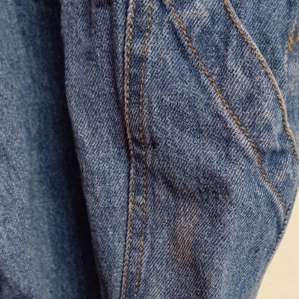 H&M Cotton Classic Blue Women's Denim Multi-Pocket Long Overalls O/S Pre-Loved - Picture 16 of 17